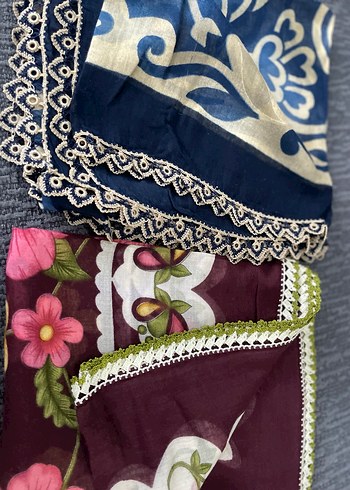 Çok Renkli Dantel Detaylı Bohem Kadın Fular - Görsel 11