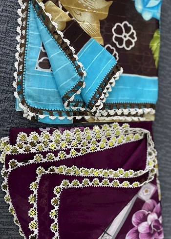 Çok Renkli Dantel Detaylı Bohem Kadın Fular - Görsel 10