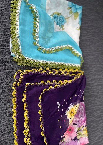 Çok Renkli Dantel Detaylı Bohem Kadın Fular - Görsel 9