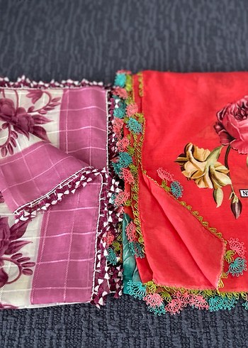 Çok Renkli Dantel Detaylı Bohem Kadın Fular - Görsel 7