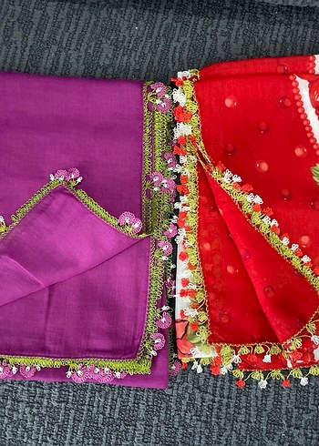 Çok Renkli Dantel Detaylı Bohem Kadın Fular - Görsel 2