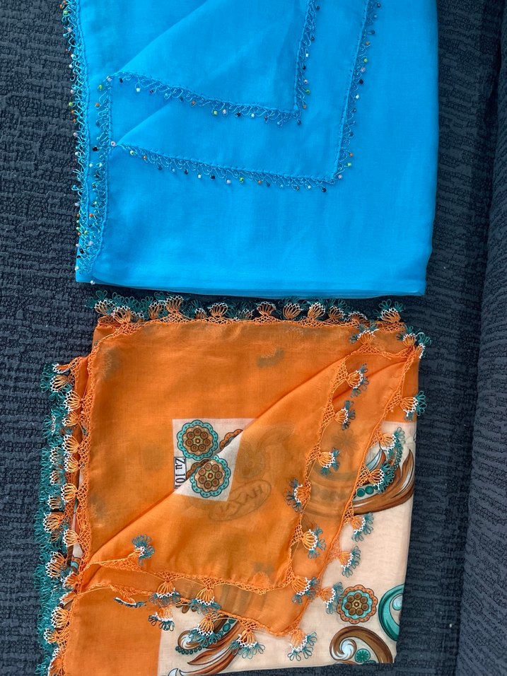 Çok Renkli Dantel Detaylı Bohem Kadın Fular - Görsel 5