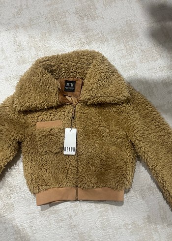 Kahverengi Peluş Kadın Ceket - Görsel 3