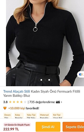 Önü fermuarlı bluz