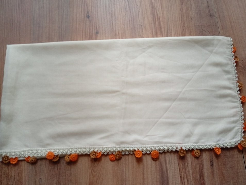 Dantel İşlemeli Beyaz Kadın yazma - Görsel 4