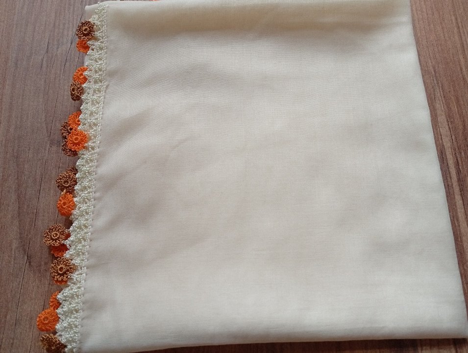 Dantel İşlemeli Beyaz Kadın yazma - Görsel 3