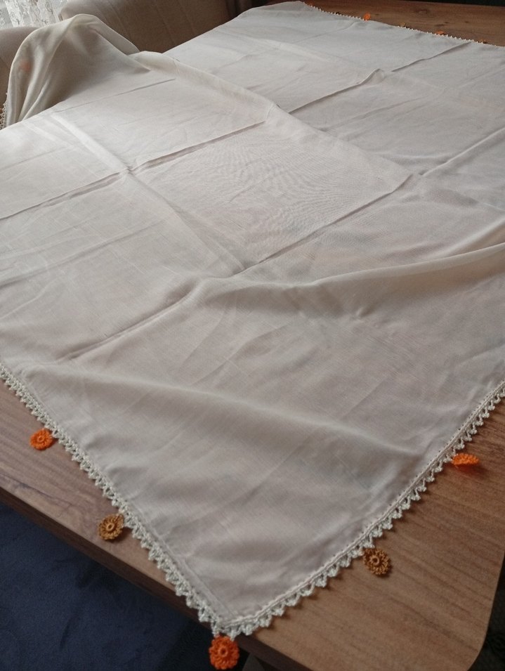 Dantel İşlemeli Beyaz Kadın yazma - Görsel 2