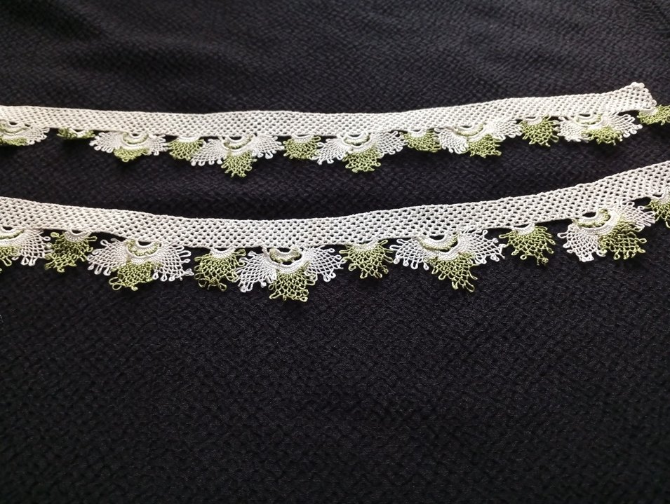 Yeşil ve Beyaz Geleneksel Dantel Kenarlık - Görsel 4