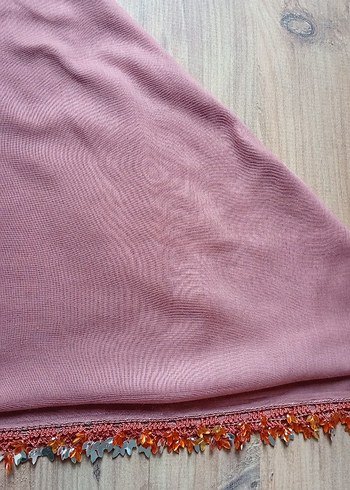 Pembe Boncuklu Bohem Kadın Şal - Görsel 3