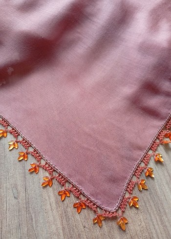 Pembe Boncuklu Bohem Kadın Şal - Görsel 2