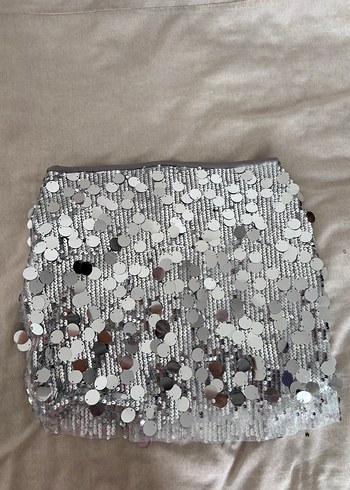 Gri Payetli Etek - Görsel 2