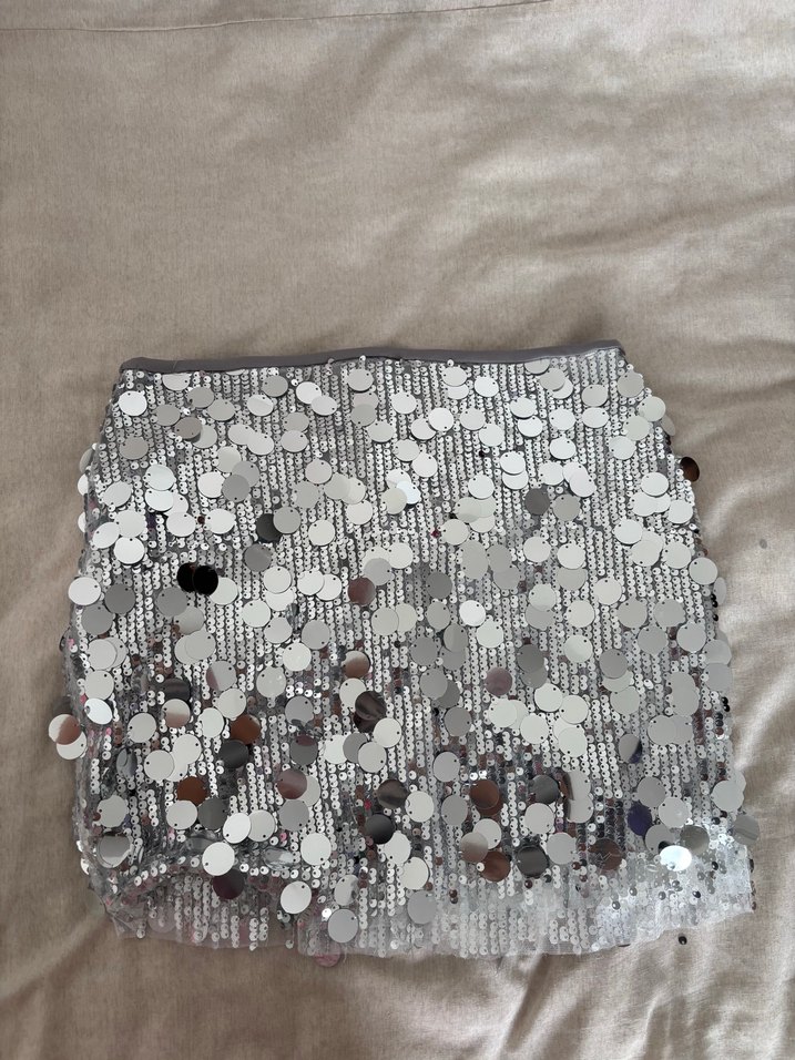 Gri Payetli Etek - Görsel 2