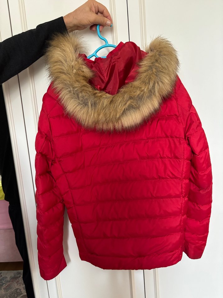 Kürklü Kırmızı Unisex Mont - Görsel 2