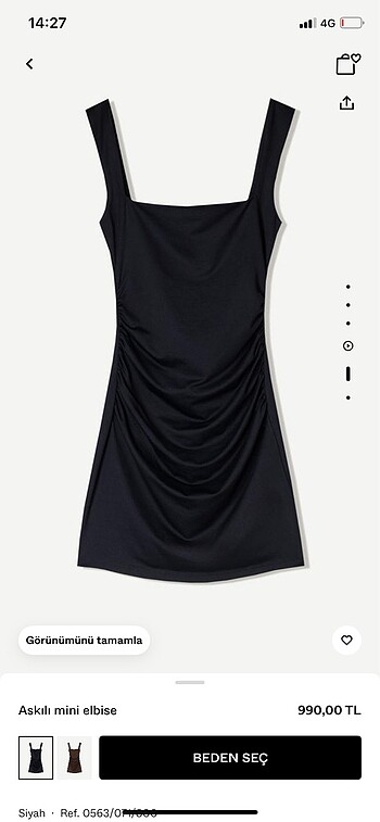 Bershka siyah elbise