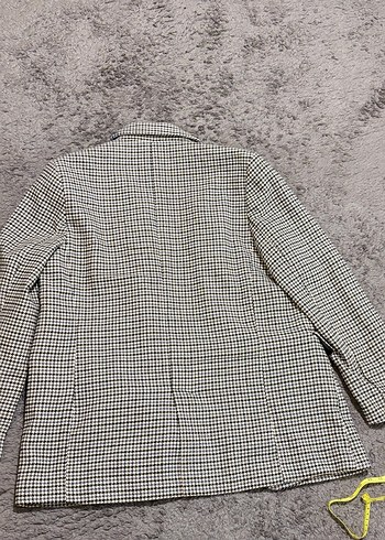 Stradivarius Gri ve Mavi Ekose Blazer Ceket