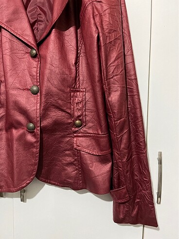 s Beden bordo Renk cherry red vintage kadın deri ceket