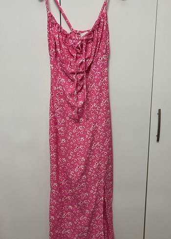 Pembe Uzun Askılı Bohem Elbise - Görsel 2