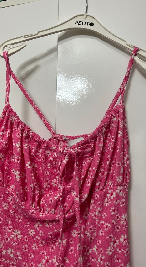 Pembe Uzun Askılı Bohem Elbise - Görsel 3