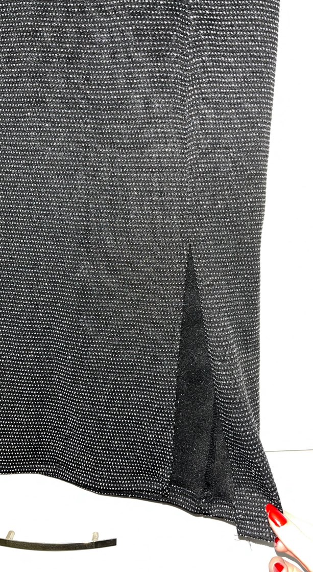 tek kol simli koyu gri şık elbise - Görsel 5