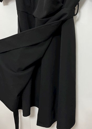 Siyah Uzun V yaka  Kadın Elbisi - Görsel 5