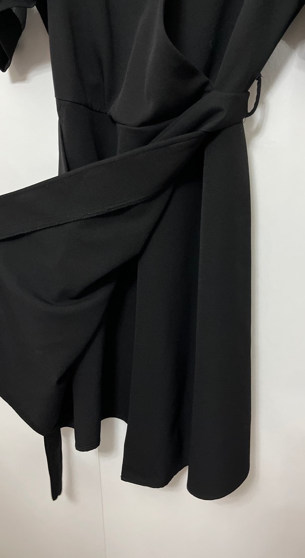 Siyah Uzun V yaka  Kadın Elbisi - Görsel 5