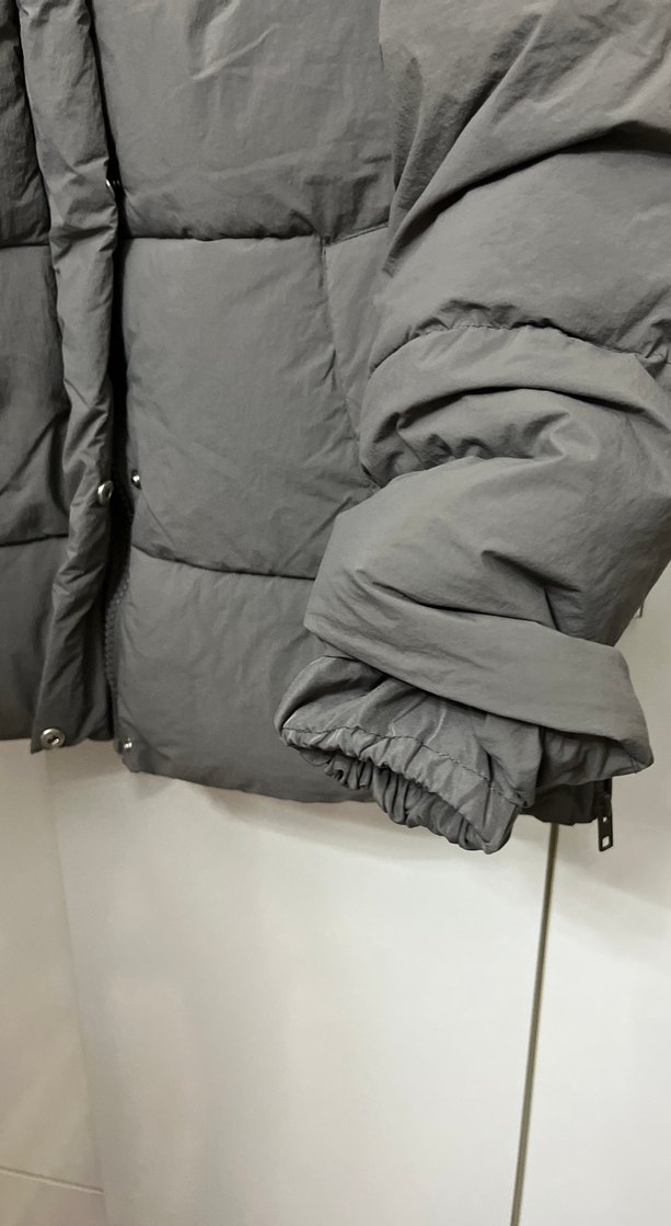 Gri Kadın Midi Boy Kışlık Mont - Görsel 5