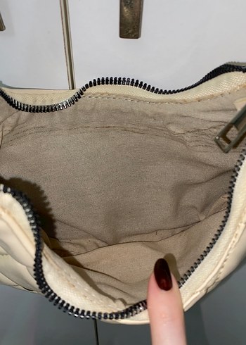 Bej Deri Tokalı Kadın Omuz Çantası - Görsel 2