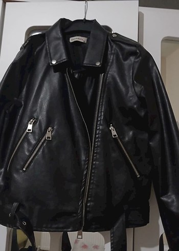 Kadın Siyah Deri  Ceket - Görsel 2