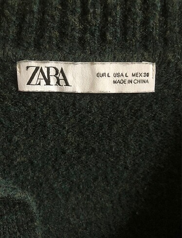 Zara Zara koyu yeşil yün kazak