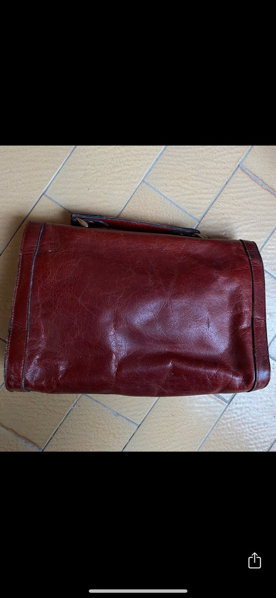 Bordo Vintage Deri Kadın Çanta - Görsel 3