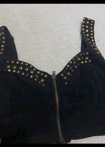 Punk Zımbalı Crop Top - Görsel 3