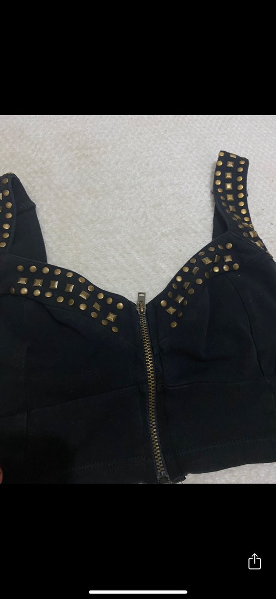 Punk Zımbalı Crop Top - Görsel 3