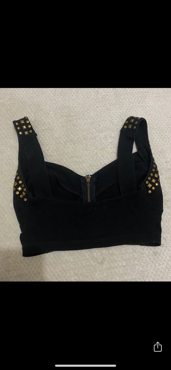 Punk Zımbalı Crop Top - Görsel 2