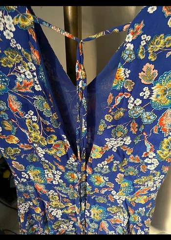 Mavi Çiçek Desenli Mini Elbise Mango - Görsel 5