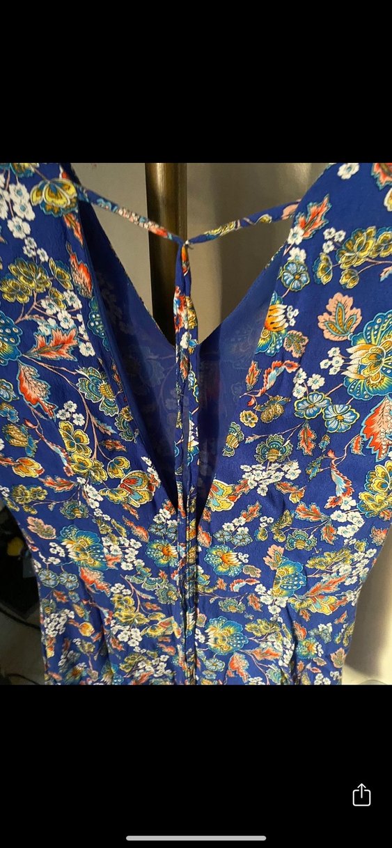 Mavi Çiçek Desenli Mini Elbise Mango - Görsel 5