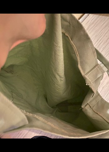 Tote bag kalın kumaş mint yeşili - Görsel 4