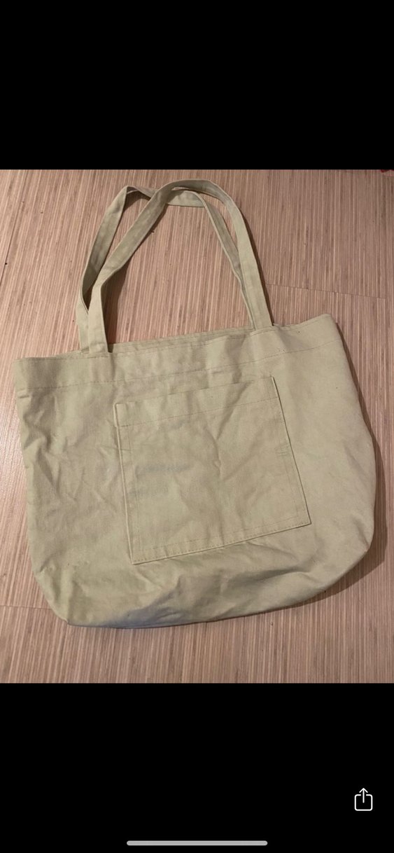 Tote bag kalın kumaş mint yeşili - Görsel 2