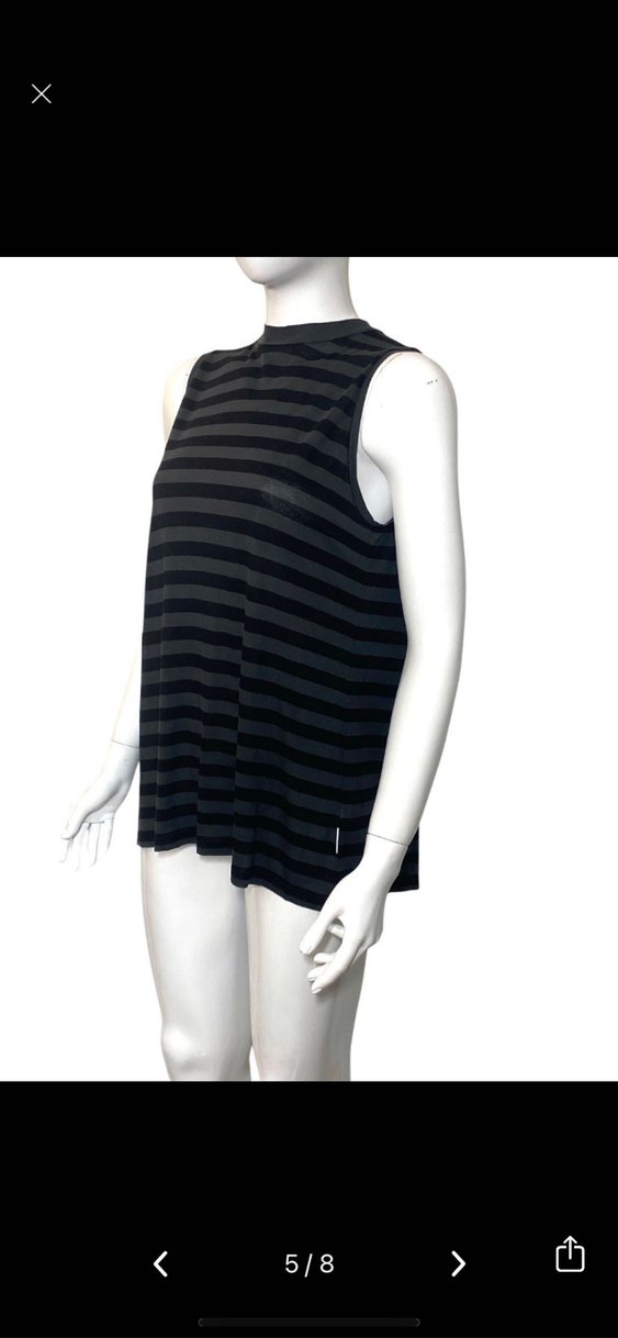 Siyah gri Çizgili grunge bluz - Görsel 3