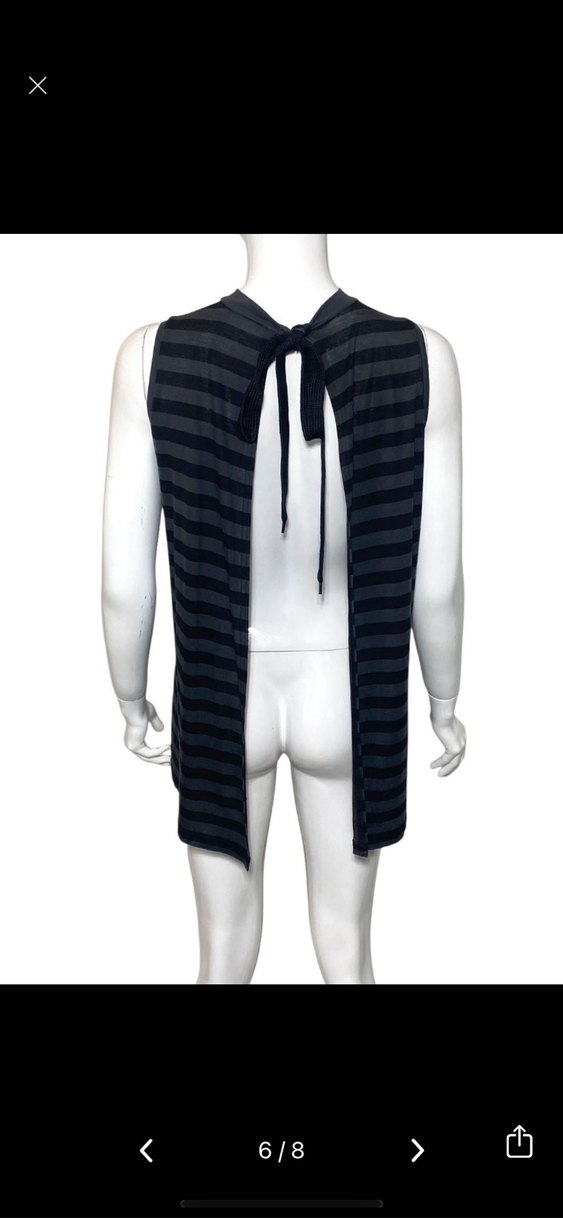 Siyah gri Çizgili grunge bluz - Görsel 2