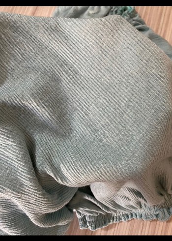 Bohem Kısa Kol Keten Bluz - Görsel 3