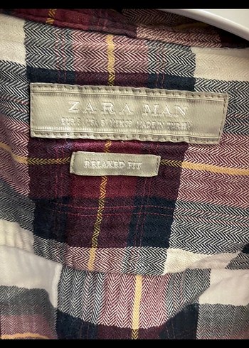 Zara Man ekose erkek gömlek relaxed fit - Görsel 5