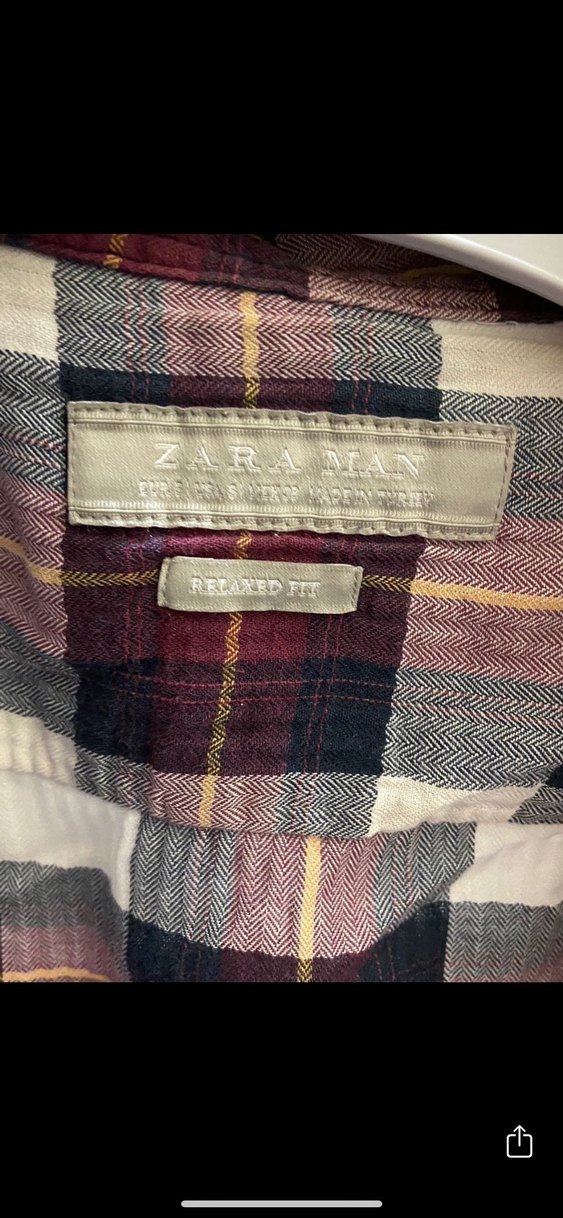 Zara Man ekose erkek gömlek relaxed fit - Görsel 5