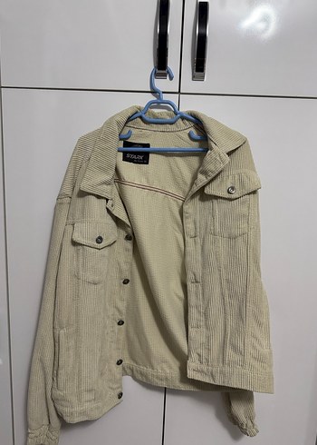 Bej Düğmeli unisex Ceket Midi Boy