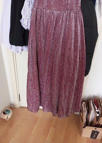 Bordo Uzun Askılı Bohem Elbise - Görsel 3