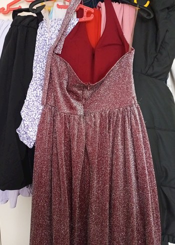 Bordo Uzun Askılı Bohem Elbise - Görsel 4