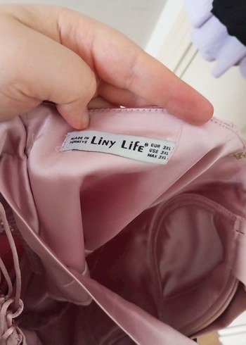 Pembe Midi Drapeli Straplez Kadın Elbise - Görsel 6