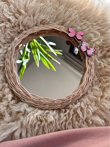 Doğal Bambu Rattan Ayna