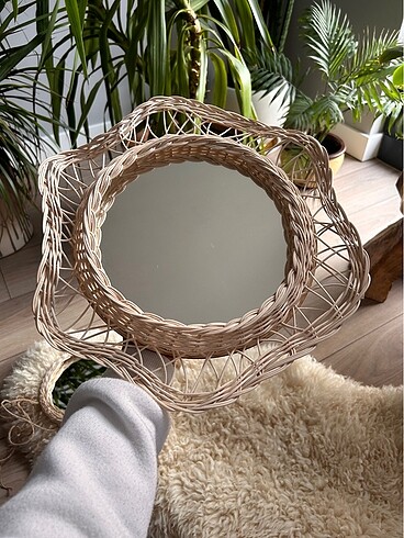 Doğal Bambu Rattan Ayna