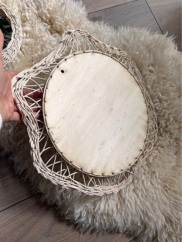 Beden camel Renk Doğal Bambu Rattan Ayna