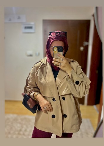 Zara Kemerli Camel Midi Trençkot